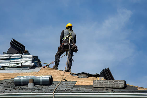 Professional Gutter Installation technician working in Forman, ND